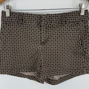 Banana Republic Martin Fit Shorts Brown Pattern Size 0 Geometric Preppy Classic